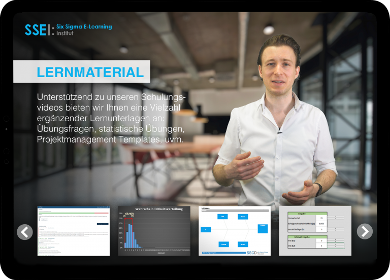 Einblick in die Lernmaterialien des Six Sigma E-Learning Instituts (SSEI)